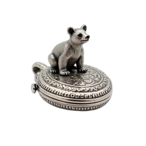 jewelry, furniture, animal, 3d render, photorealistic, silver, locket, detailed transparent PNG cut-out