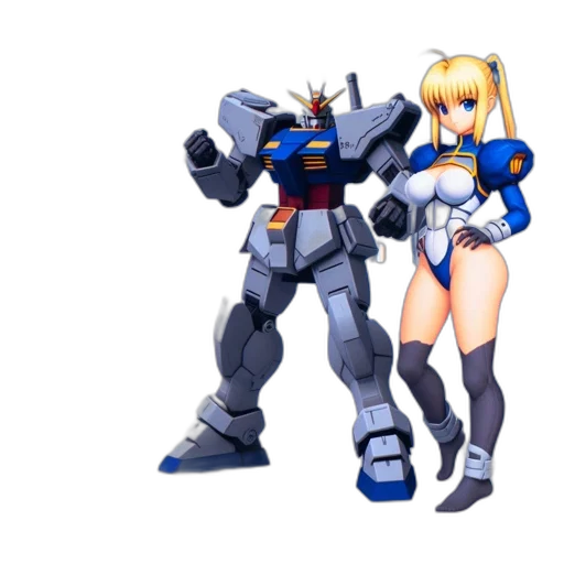 robot, weapon, concept art, pixel art, 3d render, anime, outer space, blue transparent PNG cut-out