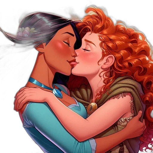 comic book art, fantasy art, underwater, two, female, characters, lean, gentle transparent PNG cut-out