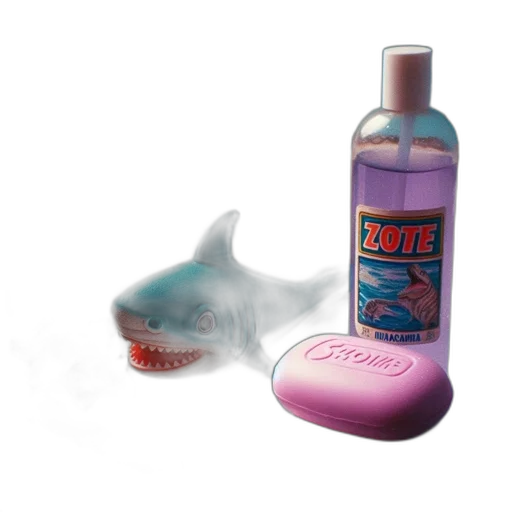 bottle, creature, animal, food, vaporwave, 3d render, concept art, photorealistic transparent PNG cut-out