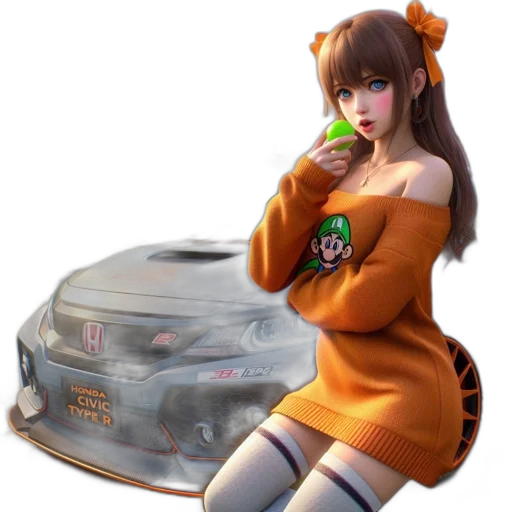 car, dress, robot, weapon, anime, concept art, pixel art, fantasy art transparent PNG cut-out