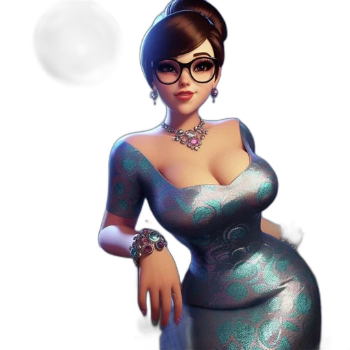 dress, staff, fantasy art, concept art, cartoon, 3d render, curvaceous, woman transparent PNG cut-out