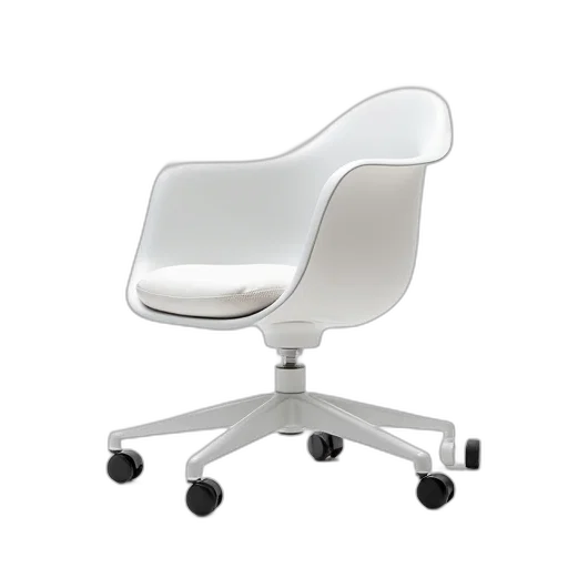 furniture, staff, 3d render, photorealistic, sleek, modern, white, chair transparent PNG cut-out