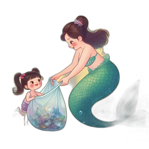 concept art, watercolor, pixel art, fantasy art, underwater, beach, scene, mermaid transparent PNG cut-out