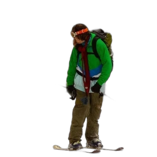 jacket, staff, hat, 3d render, concept art, photorealistic, snow, neon transparent PNG cut-out