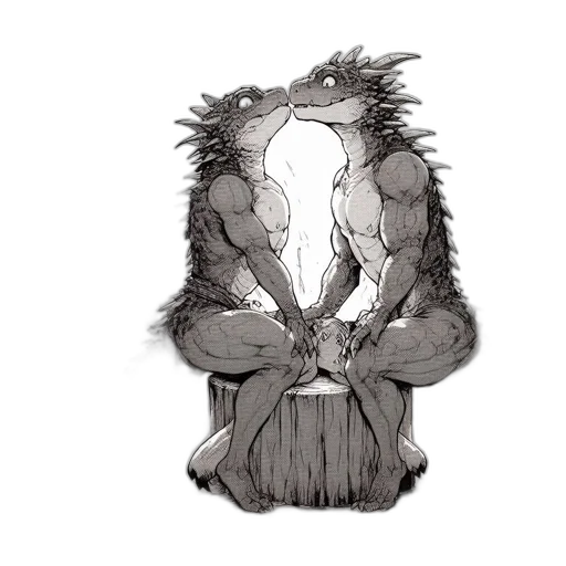 dragon, creature, dress, mask, concept art, fantasy art, pencil sketch, comic book art transparent PNG cut-out