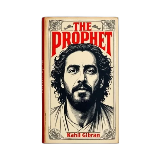 book, cover, title, prophet, kahlil, gibran, features, large transparent PNG cut-out