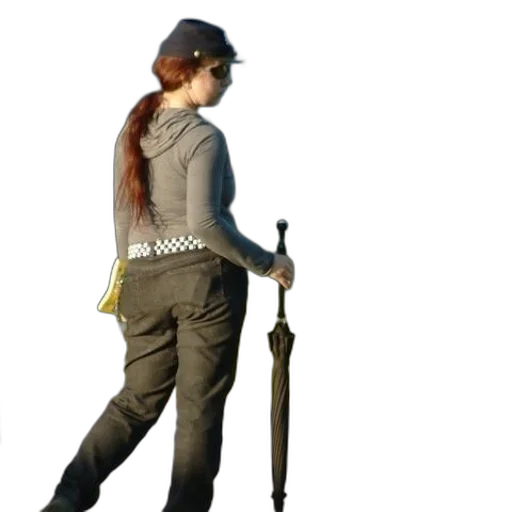 staff, weapon, jacket, hat transparent PNG cut-out