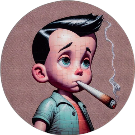 jacket, face, comic book art, cartoon, photorealistic, concept art, animated, figure transparent PNG cut-out