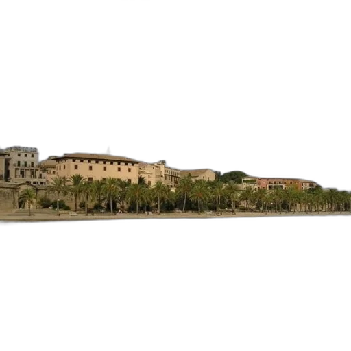 building, staff, sword, crown, photorealistic, 3d render, concept art, city street transparent PNG cut-out
