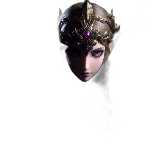 crown, mask, jewelry, face, fantasy art, concept art, 3d render, photorealistic transparent PNG cut-out