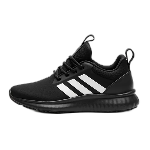 shoes, 3d render, black, rubber, sneaker, white, logo, side transparent PNG cut-out