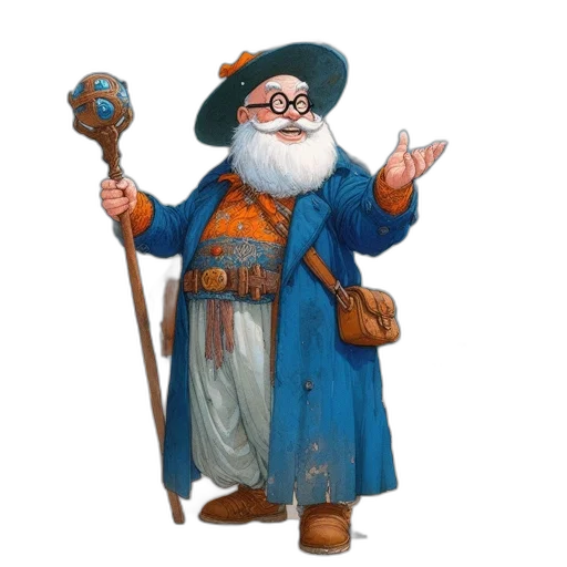 staff, fantasy art, concept art, 3d render, pixel art, old, wizard, wearing transparent PNG cut-out