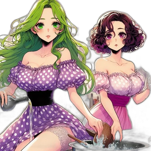 dress, pixel art, concept art, fantasy art, anime, green, pastel, monochrome transparent PNG cut-out