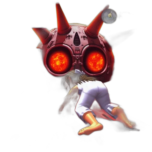 mask, weapon, creature, robot, concept art, 3d render, pixel art, character transparent PNG cut-out