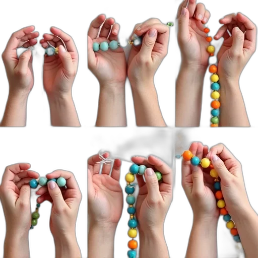 jewelry, 3d render, colorful, pastel, series, images, showing, hands transparent PNG cut-out