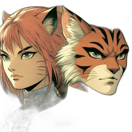 mask, concept art, fantasy art, comic book art, anime, red, earth tones, two transparent PNG cut-out