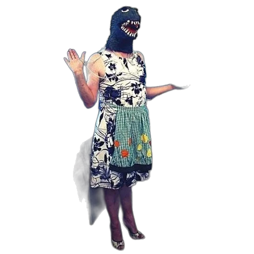 dress, mask, creature, concept art, 3d render, cartoon, person, floral transparent PNG cut-out
