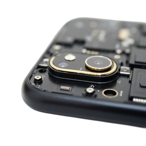 close-up, image, smartphone, back, panel, showing, camera, module transparent PNG cut-out
