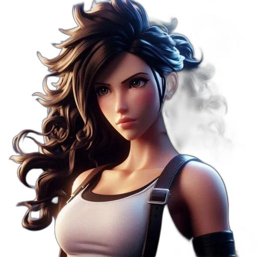 hair, fantasy art, concept art, photorealistic, 3d render, animated, woman, flowing transparent PNG cut-out