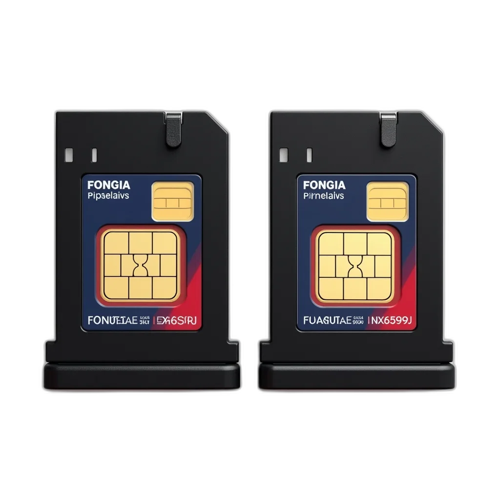 two, black, sim, card, trays, shown, side, have transparent PNG cut-out