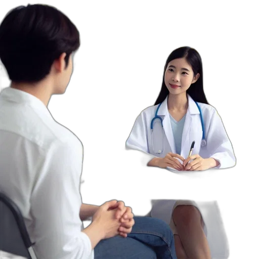 interior, shot, shows, woman, doctor, white, lab, coat transparent PNG cut-out