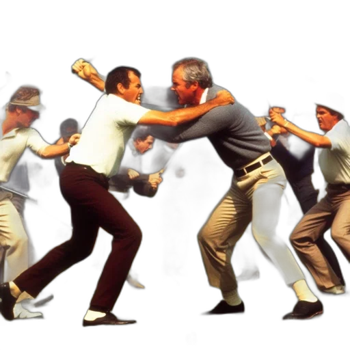 concept art, golf, course, several, men, use, clubs, comical transparent PNG cut-out