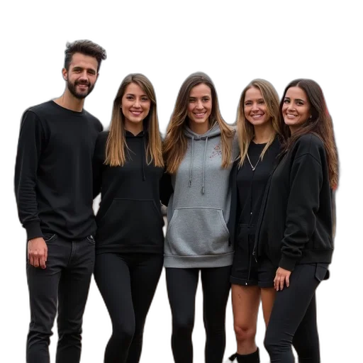 staff, jacket, hair, dress, dark, group, people, posing transparent PNG cut-out