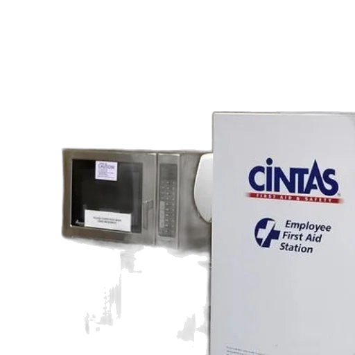 cintas, employee, first, aid, station, located, next, two transparent PNG cut-out