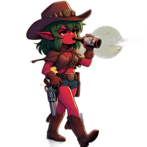 staff, weapon, concept art, pixel art, fantasy art, comic book art, green-skinned, pointed-eared transparent PNG cut-out