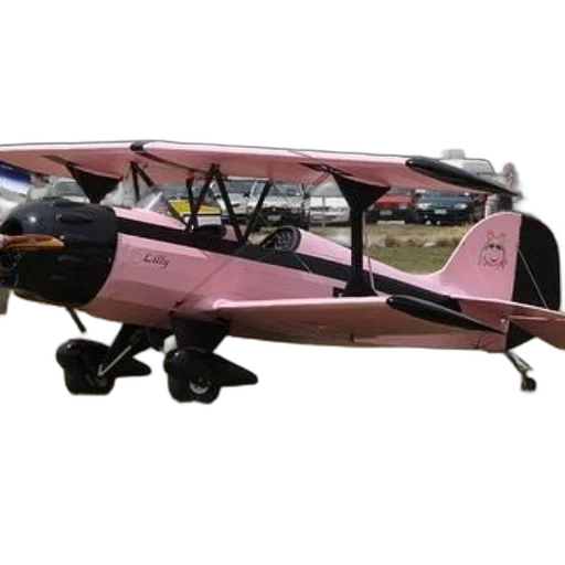 3d render, pink, airplane, black, accents, cartoon, face, tail transparent PNG cut-out