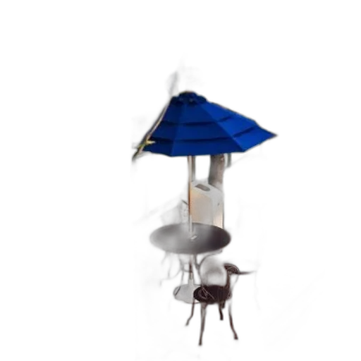 umbrella, furniture, hat, staff, 3d render, concept art, photorealistic, rain transparent PNG cut-out