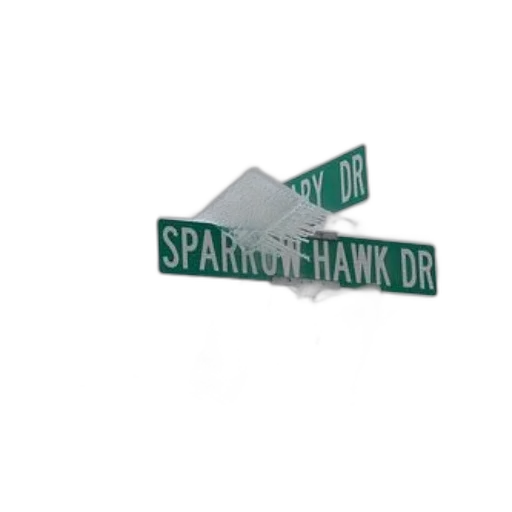 3d render, street, sign, sparrow, hawk, drive, covered, ice transparent PNG cut-out