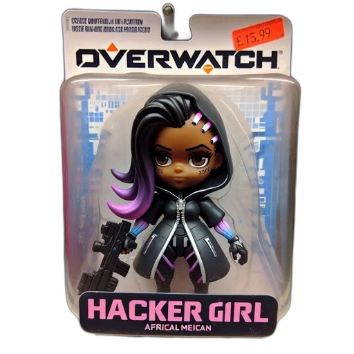 cyberpunk, concept art, vaporwave, overwatch, collectible, figurine, specifically, hacker transparent PNG cut-out