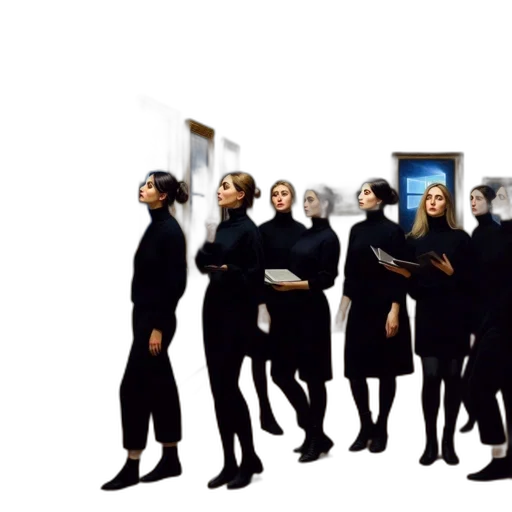 staff, concept art, photorealistic, pixel art, oil painting, city street, underwater, inside transparent PNG cut-out