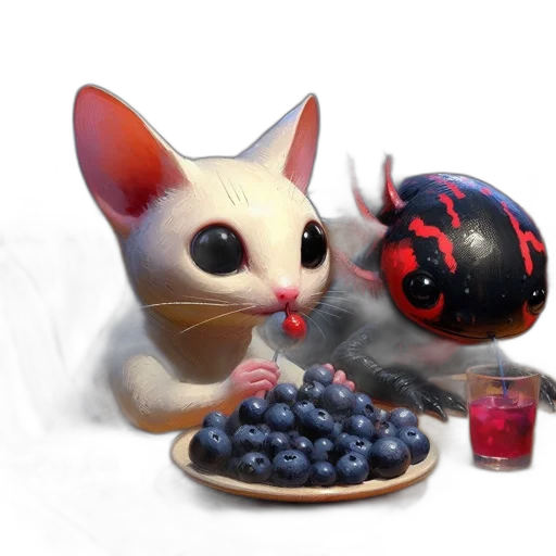 food, creature, mask, animal, concept art, 3d render, fantasy art, oil painting transparent PNG cut-out
