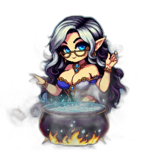 fantasy art, pixel art, concept art, cartoon, fire, pixel, art, portrait transparent PNG cut-out