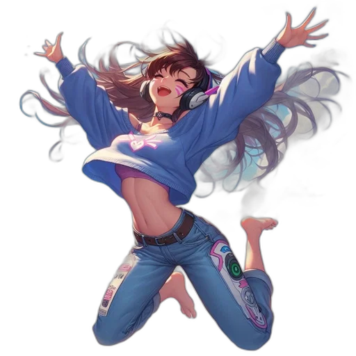 jacket, vaporwave, anime, concept art, pixel art, pastel, blue, neon transparent PNG cut-out