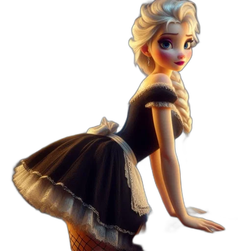 dress, staff, concept art, 3d render, fantasy art, cartoon, female, animated transparent PNG cut-out