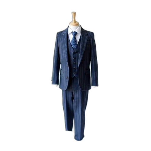 jacket, blue, miniature, suit, vest, trousers, all, dark transparent PNG cut-out