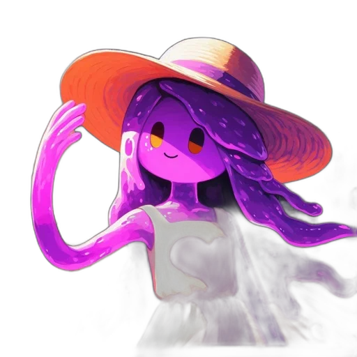 hat, creature, staff, hair, concept art, fantasy art, watercolor, 3d render transparent PNG cut-out