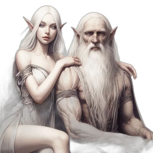 fantasy art, concept art, photorealistic, pixel art, two, fantastical, characters, young transparent PNG cut-out