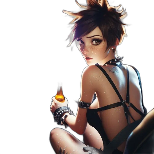 dress, weapon, staff, mask, cyberpunk, concept art, fantasy art, anime transparent PNG cut-out