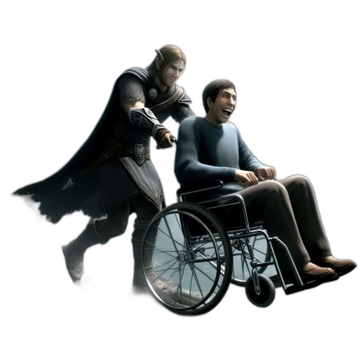 concept art, comic book art, 3d render, pixel art, outer space, medieval, warrior, pushes transparent PNG cut-out