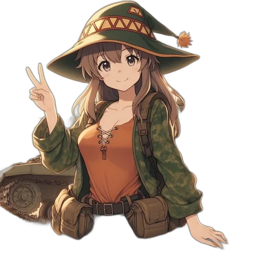 hat, staff, weapon, jewelry, anime, fantasy art, pixel art, concept art transparent PNG cut-out