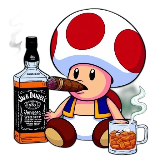 bottle, hat, weapon, animal, pixel art, concept art, cartoon, 3d render transparent PNG cut-out