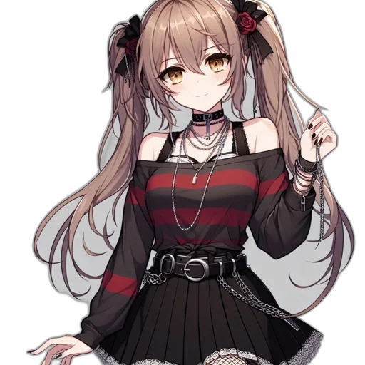 staff, dress, creature, hair, anime, pixel art, concept art, cyberpunk transparent PNG cut-out