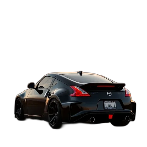 car, 3d render, photorealistic, concept art, sleek, black, sports, closed transparent PNG cut-out