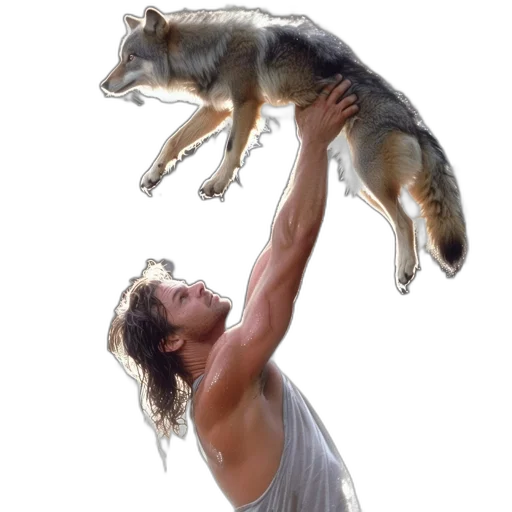 animal, creature, photorealistic, concept art, fantasy art, man, long, wet transparent PNG cut-out