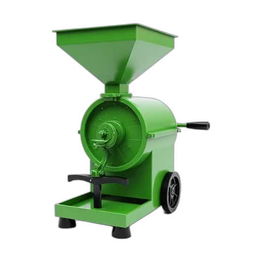 robot, staff, 3d render, green, modern, grain, mill, sleek transparent PNG cut-out